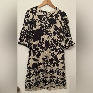 Vintage Chloe silk mini dress in black and cream